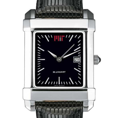 MIT Men's Black Quad Watch with Leather Strap Shot #1