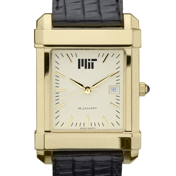 MIT Men&#39;s Gold Quad with Leather Strap Shot #1