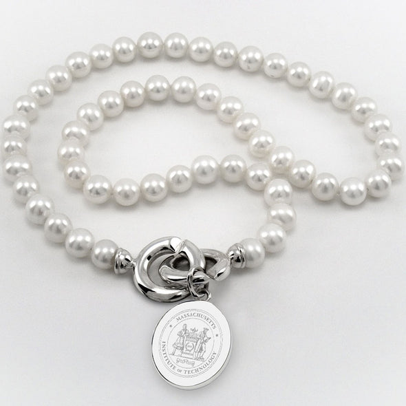 MIT Pearl Necklace with Sterling Silver Charm Shot #1