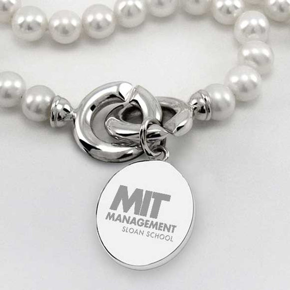 MIT Sloan Pearl Necklace with Sterling Silver Charm Shot #2