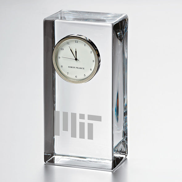 MIT Tall Glass Desk Clock by Simon Pearce Shot #1