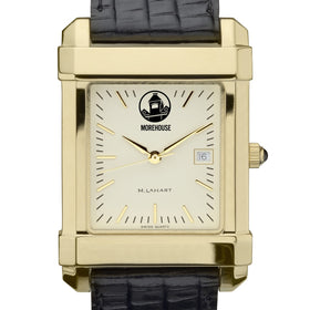 Morehouse Men&#39;s Gold Quad with Leather Strap Shot #1