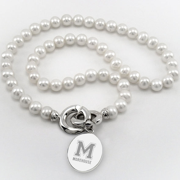 Morehouse Pearl Necklace with Sterling Silver Charm Shot #1