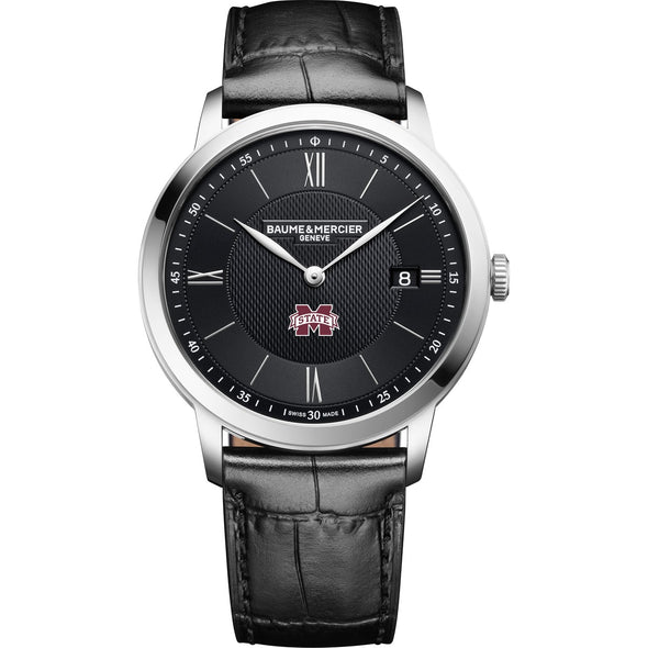 MS State Men's Baume et Mercier 40mm Classima Quartz Watch with Black Dial & Black Leather Strap Shot #2