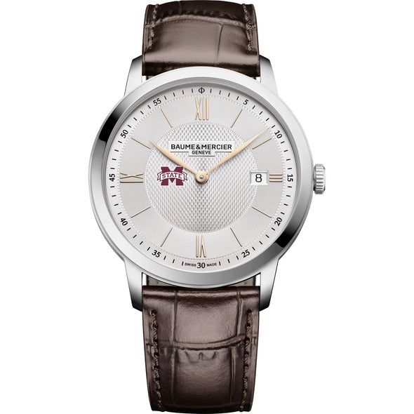 MS State Men's Baume et Mercier 40mm Classima Quartz Watch with Silver Dial & Dark Brown Leather Strap Shot #2