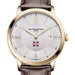 MS State Men's Baume et Mercier 40mm Gold PVD Classima Watch with Silver Dial & Dark Brown Leather Strap