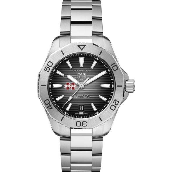 MS State Men's TAG Heuer Steel Automatic Aquaracer with Black Dial Shot #2