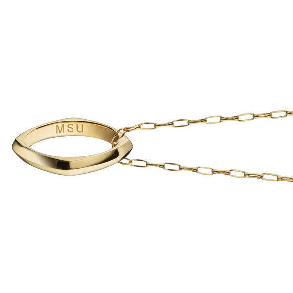 MS State Monica Rich Kosann Poesy Ring Necklace in Gold Shot #3