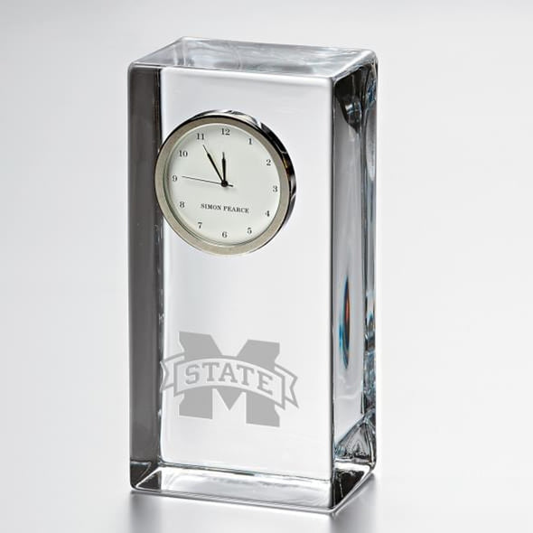 MS State Tall Glass Desk Clock by Simon Pearce Shot #1