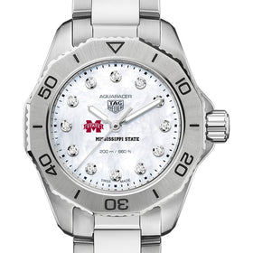 MS State Women&#39;s TAG Heuer Steel Aquaracer with Diamond Dial Shot #1