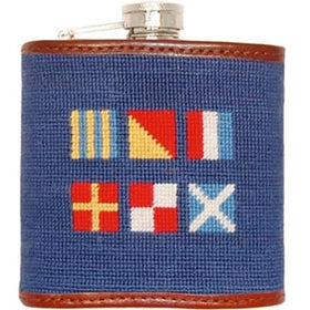 Nautical Flag Needlepoint Flask Shot #1