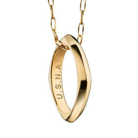 Naval Academy Monica Rich Kosann Poesy Ring Necklace in Gold Shot #1
