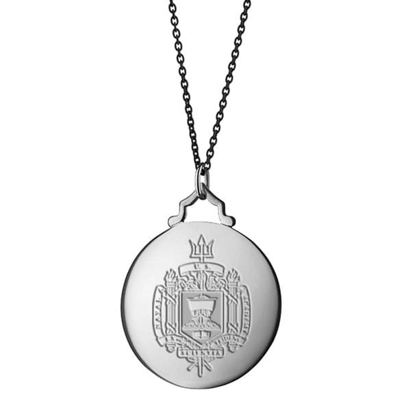 Naval Academy Monica Rich Kosann Round Charm in Silver with Stone Shot #3