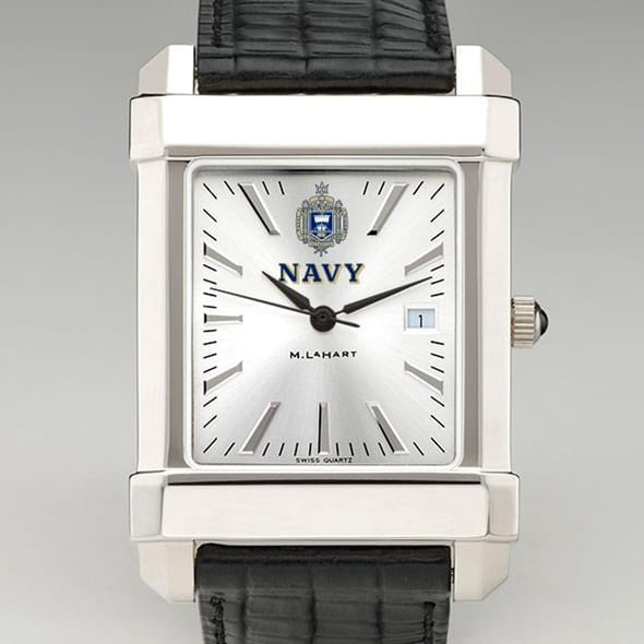 Navy Men's Collegiate Watch with Leather Strap Shot #1