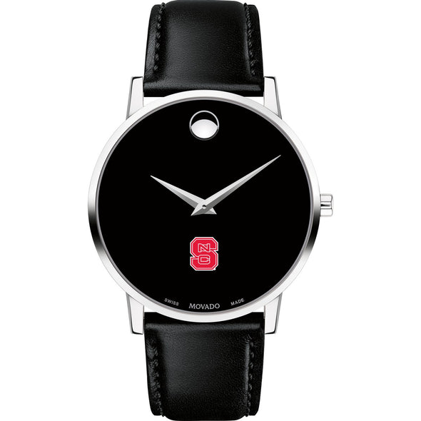 NC State Men&#39;s Movado Museum with Leather Strap Shot #2