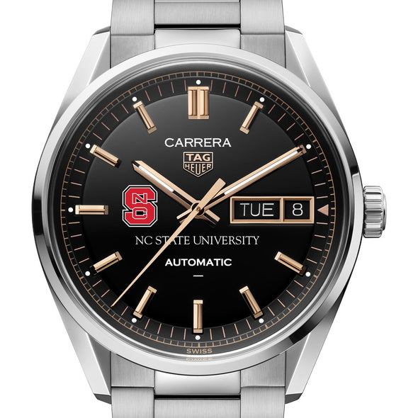 NC State Men's TAG Heuer Carrera Day-Date with Black Dial Shot #1