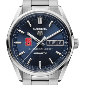 NC State Men's TAG Heuer Carrera Day-Date with Blue Dial Shot #1