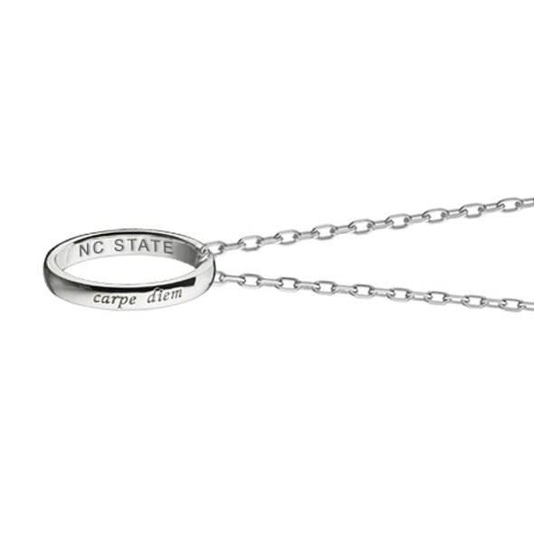 NC State Monica Rich Kosann "Carpe Diem" Poesy Ring Necklace in Silver Shot #3