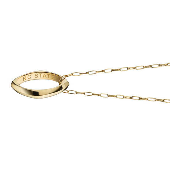 NC State Monica Rich Kosann Poesy Ring Necklace in Gold Shot #3