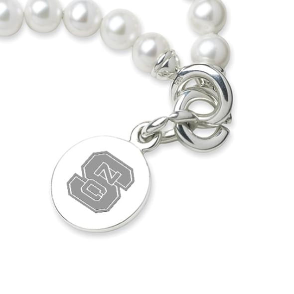 NC State Pearl Bracelet with Sterling Silver Charm Shot #2