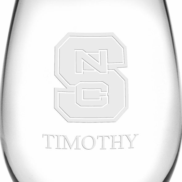 NC State Stemless Wine Glasses Made in the USA - Set of 2 Shot #3