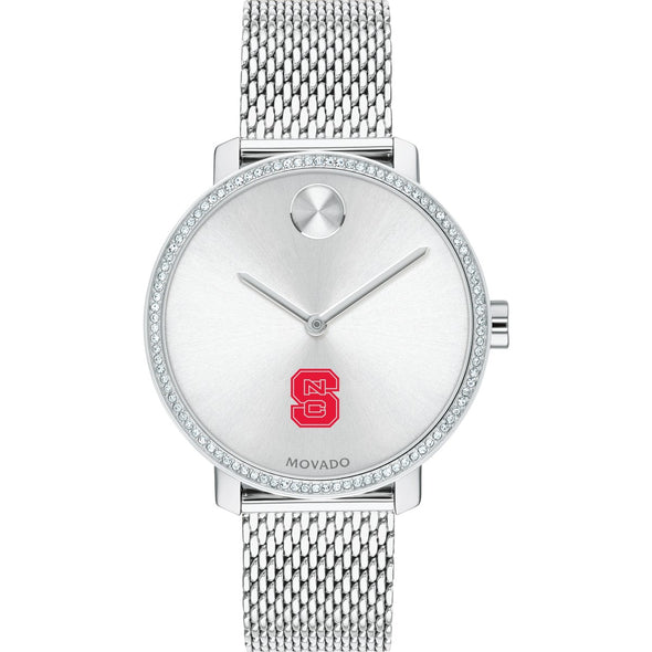NC State Women's Movado Bold with Crystal Bezel & Mesh Bracelet Shot #2