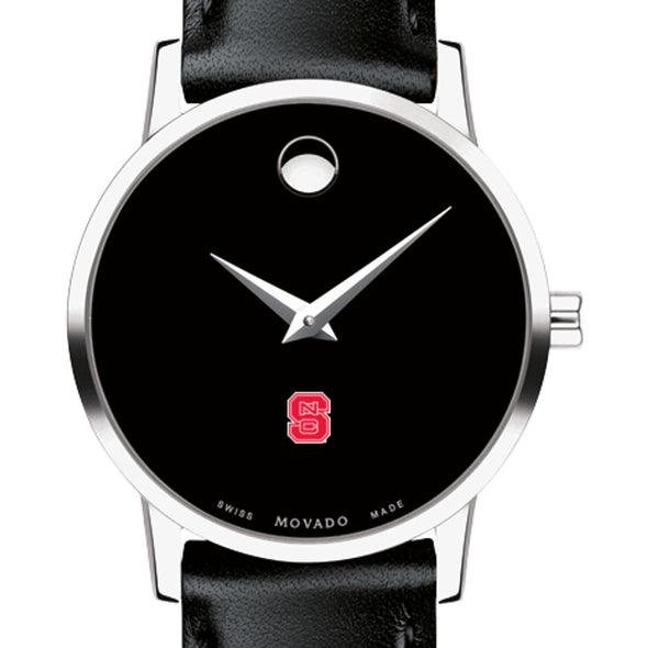 NC State Women&#39;s Movado Museum with Leather Strap Shot #1