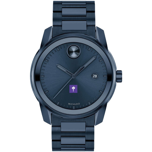 New York University Men&#39;s Movado BOLD Blue Ion with Date Window Shot #2