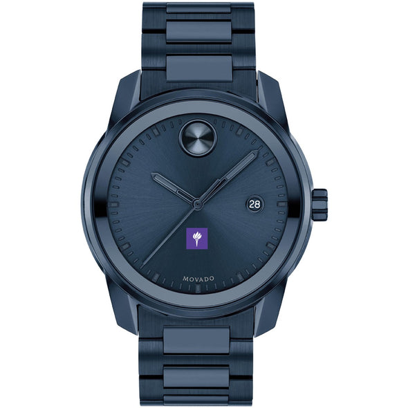 New York University Men's Movado BOLD Blue Ion with Date Window Shot #2