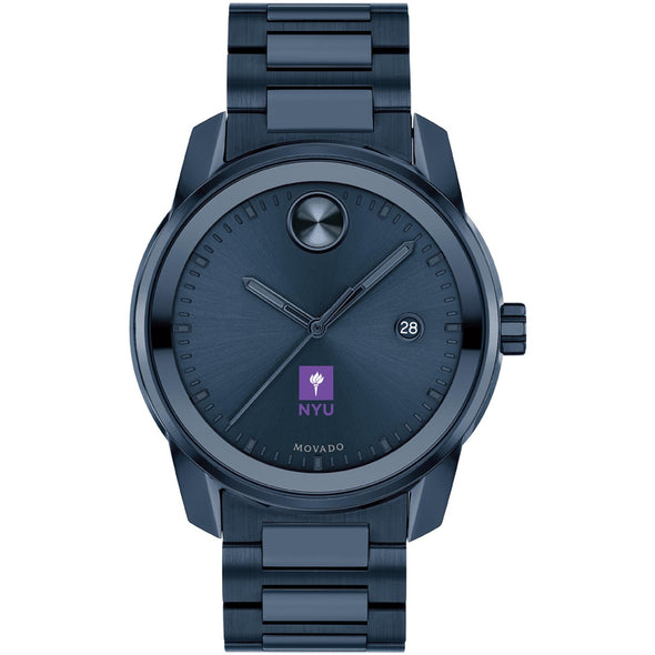 New York University Men's Movado BOLD Blue Ion with Date Window Shot #2