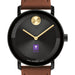 New York University Men's Movado BOLD with Cognac Leather Strap