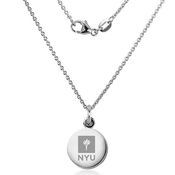 New York University Necklace with Charm in Sterling Silver Shot #2