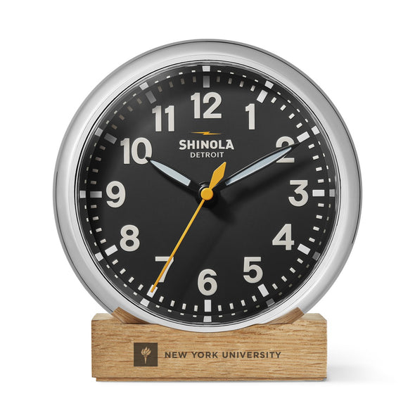 New York University Shinola Desk Clock, The Runwell with Black Dial at M.LaHart &amp; Co. Shot #1
