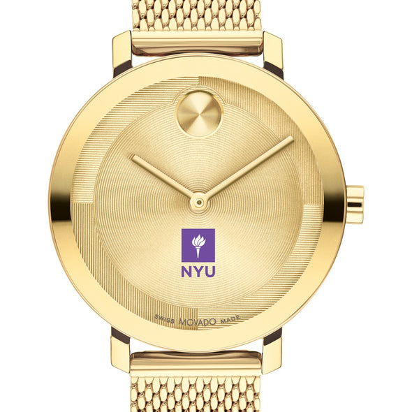New York University Women's Movado Bold Gold with Mesh Bracelet Shot #1