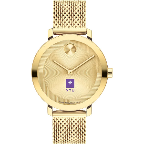 New York University Women's Movado Bold Gold with Mesh Bracelet Shot #2