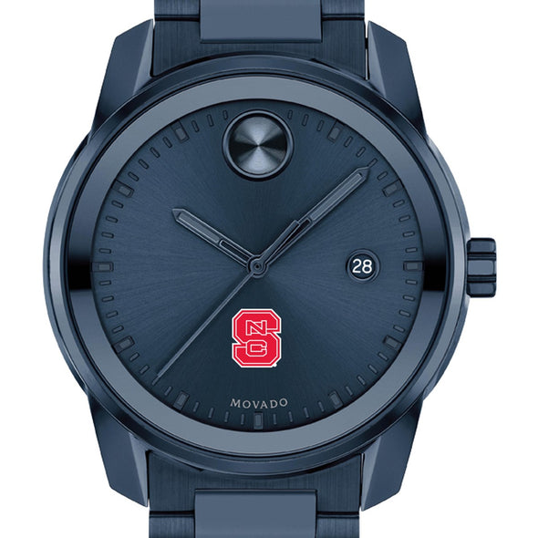 North Carolina State Men's Movado BOLD Blue Ion with Date Window Shot #1