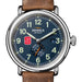North Carolina State Shinola Watch, The Runwell Automatic 45 mm Blue Dial and British Tan Strap at M.LaHart & Co.