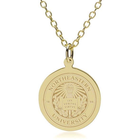 Northeastern 14K Gold Pendant & Chain Shot #2