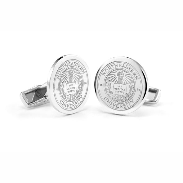 Northeastern Cufflinks in Sterling Silver Shot #1