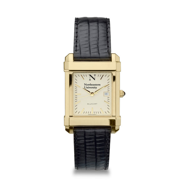 Northeastern Men&#39;s Gold Quad with Leather Strap Shot #2