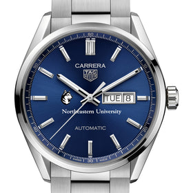 Northeastern Men&#39;s TAG Heuer Carrera with Blue Dial &amp; Day-Date Window Shot #1