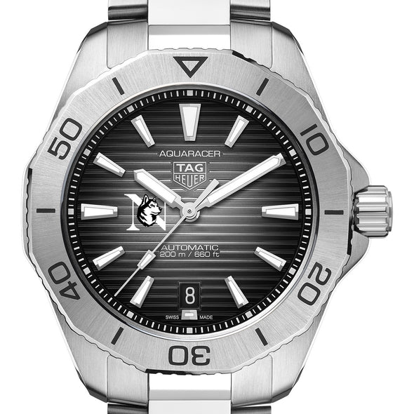 Northeastern Men's TAG Heuer Steel Automatic Aquaracer with Black Dial Shot #1