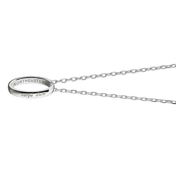 Northeastern Monica Rich Kosann "Carpe Diem" Poesy Ring Necklace in Silver Shot #3