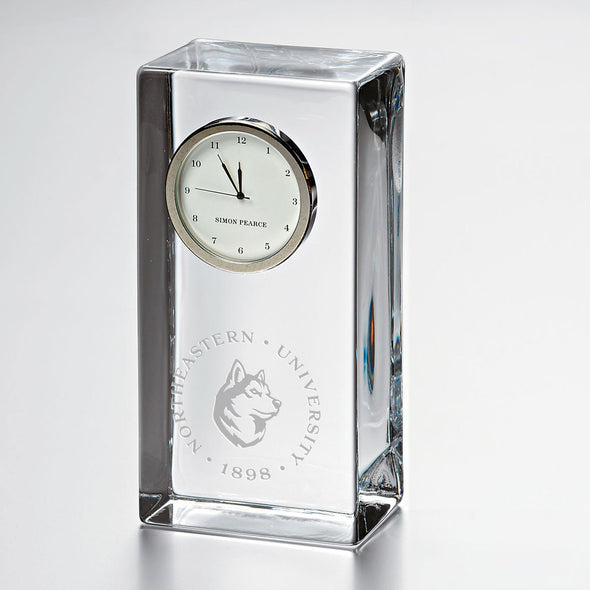 Northeastern Tall Glass Desk Clock by Simon Pearce Shot #1