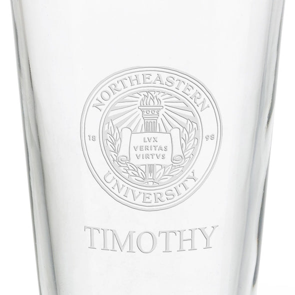 Northeastern University 16 oz Pint Glass- Set of 4 Shot #3