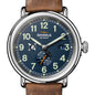 Northeastern University Shinola Watch, The Runwell Automatic 45 mm Blue Dial and British Tan Strap at M.LaHart & Co. Shot #1