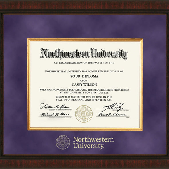 Northwestern Excelsior Diploma Frame Shot #2