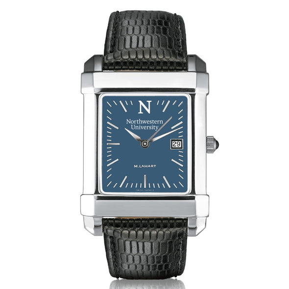 Northwestern Men&#39;s Blue Quad Watch with Leather Strap Shot #2