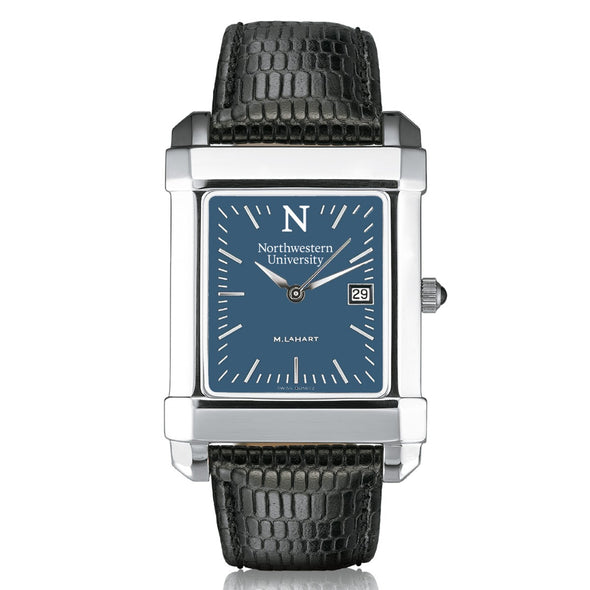 Northwestern Men's Blue Quad Watch with Leather Strap Shot #2