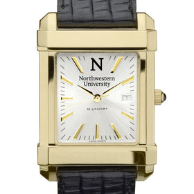 Northwestern Men's Gold Watch with 2-Tone Dial & Leather Strap at M.LaHart & Co. Shot #1